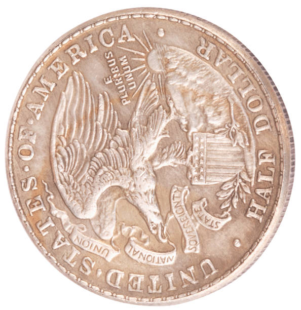 istock half dollar coin isolated on white background 1135804734