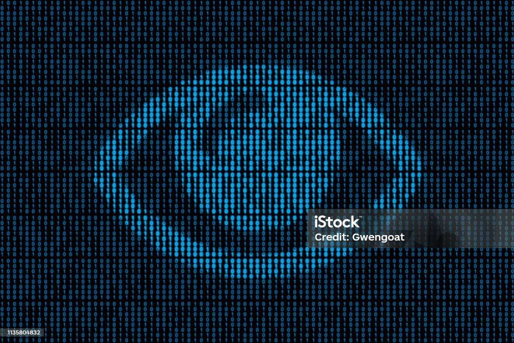 Binary Code Hidden Character Eye Hidden In Binary Code Stock Photo - Download Image Now ...