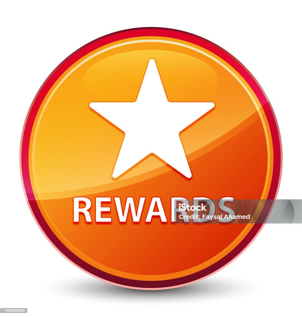 Video Rewards Button Rewards Special Glassy Orange Round Button Stock Illustration ...