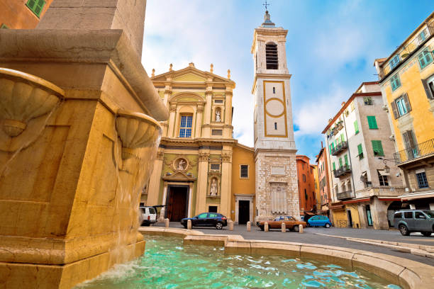 istock Cathedral Sainte-Reparate and Place Rossetti square in Nice view 1135814713