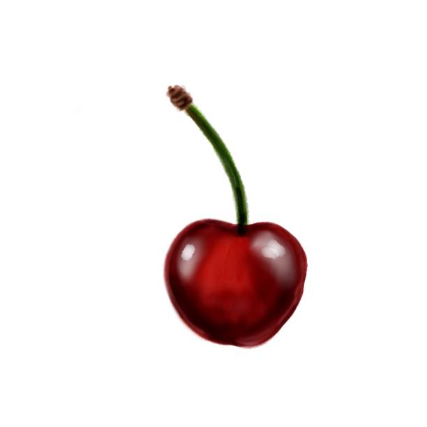 istock One red cherry, freehand illustration 1135815085