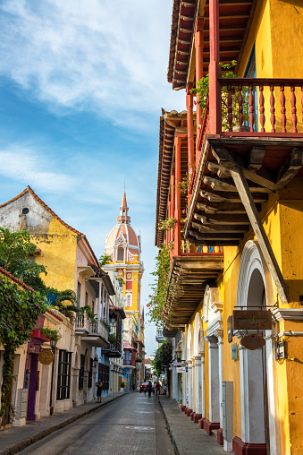 João Pessoa, Paraíba, Brazil:Historic and colorful buildings in Vicente Navarro town square.