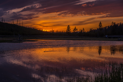 Sunset on Madison river