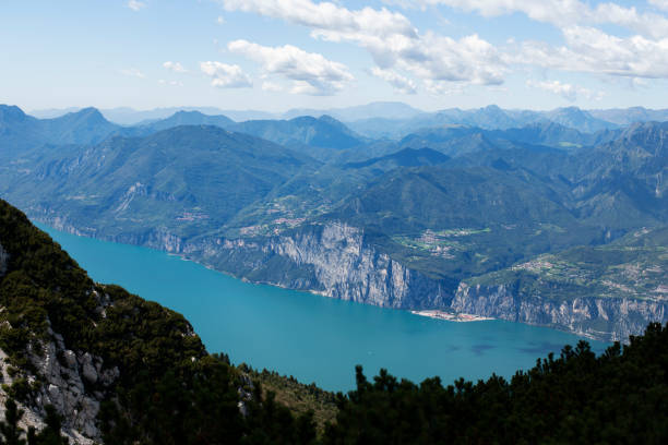 istock Lake Garda between the European Alps high angle view 1135824720