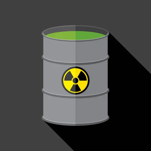 Vector illustration of Waste Barrel Icon Flat