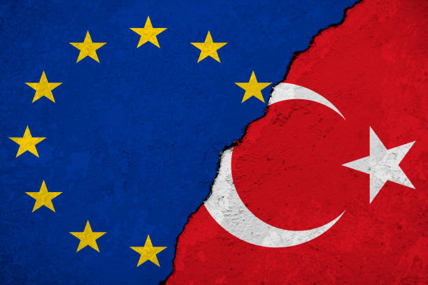 istock EU, Turkey Flag on the broken wall 1135831057