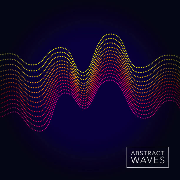 abstract sound wave background - saturated color audio stock-grafiken, -clipart, -cartoons und -symbole