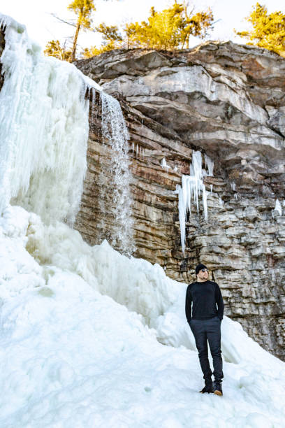 istock Frozen waterfalls in winter 1135834179
