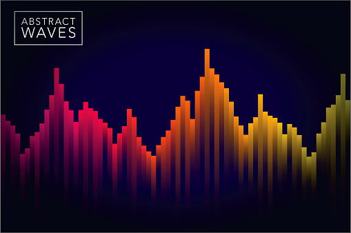 An abstract dotted sound wave. File is built in RGB for saturated colors but can easily be converted to CMYK for print.