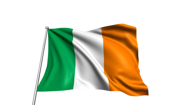 digitally generated image of a flag waving on the wind