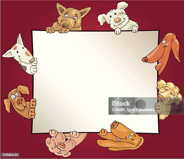 Frame Com Cães - Arte vetorial de stock e mais imagens de Amizade - Amizade, Animal, Animal de Estimação