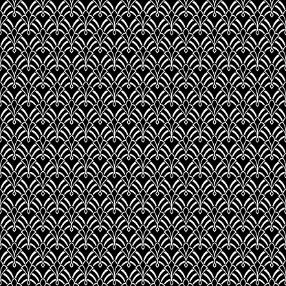 Pattern Seperated Seamless White Abstract Pattern On Separated Black Background Swatch ...