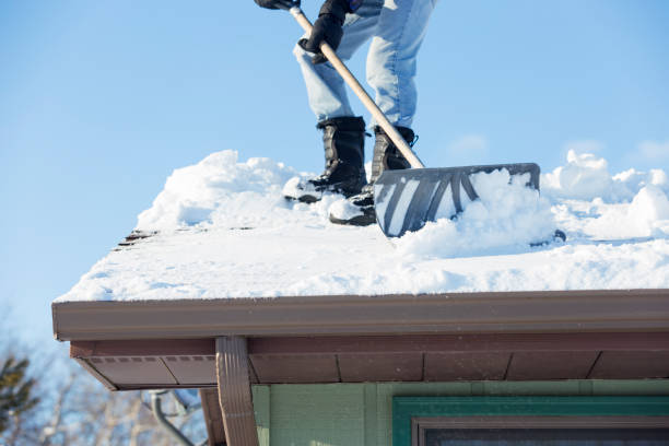 istock Shoveling Snow Off A Roof 1135848358