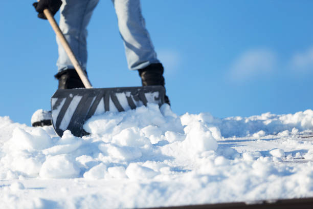 istock Shoveling Snow Off A Roof 1135848380