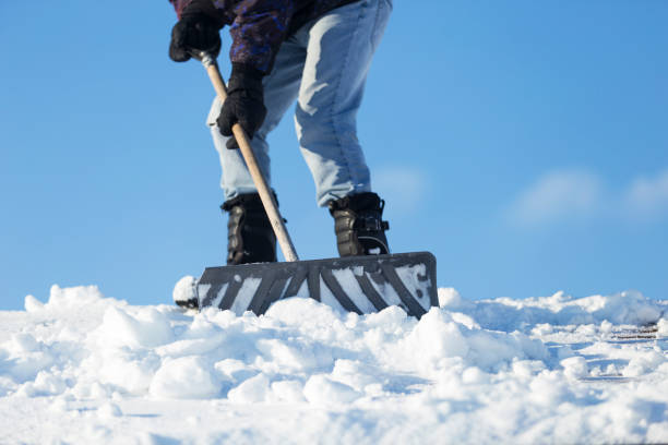 istock Shoveling Snow Off A Roof 1135848397
