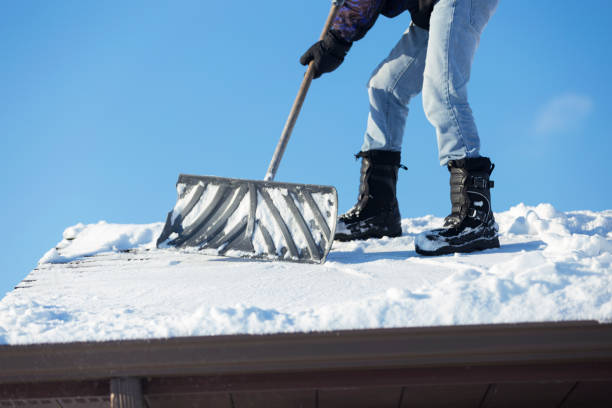 istock Shoveling Snow Off A Roof 1135848418