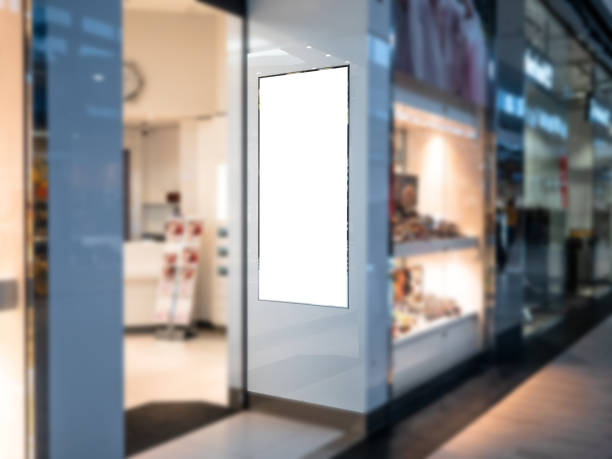 istock Jewellery shop, Digital media blank black and white screen modern panel, signboard for advertisement design in a shopping centre. Mock-up. Mockup. 1135849496