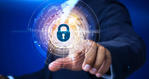istock The safety function of the touch screen, high-tech security of the organization that brings safety and reliability for maximum security. 1135852824