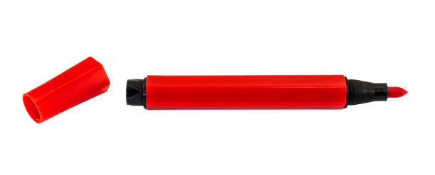 istock Red marker pen, isolated on white background 1135861392