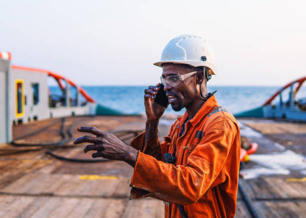 istock Marine Deck Officer or Chief mate on deck of vessel or ship 1135864720