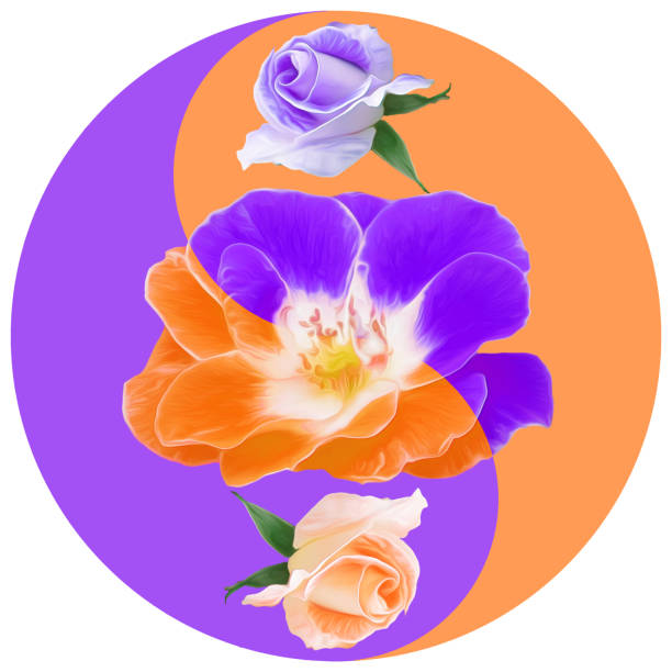 istock Floral Yin Yang symbol. 1135868437