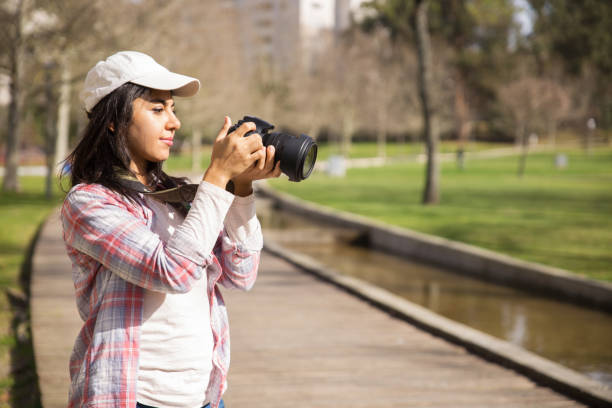 istock Pensive traveler walking around park 1135881065