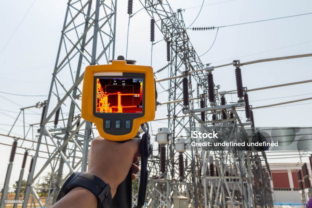 Thermoscan Industrial Equipment Used For Checking The Internal Temperature  Of The Machine For Preventive Maintenance This Is Checking The High Voltage  Connector Stock Photo - Download Image Now - iStock
