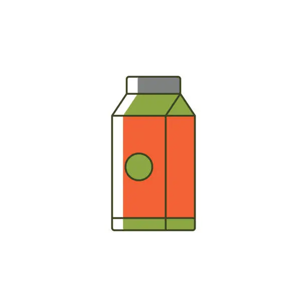Vector illustration of Milk pack line icon