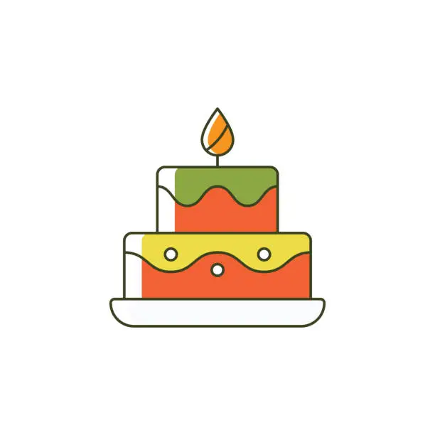 Vector illustration of Cake Flat Vector Icon