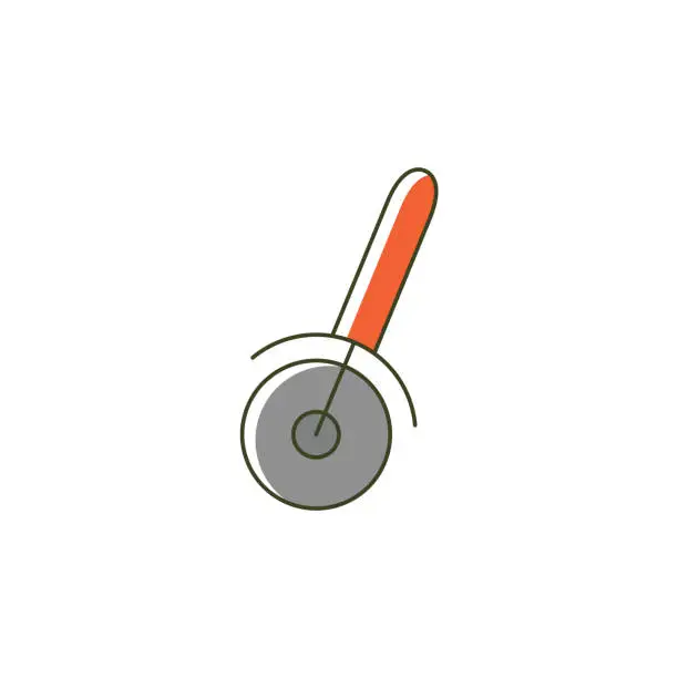 Vector illustration of Pizza knife icon