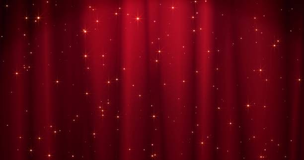 istock Red Merry Christmas background with golden stars. Walpaper for Valentine's day 1135886895