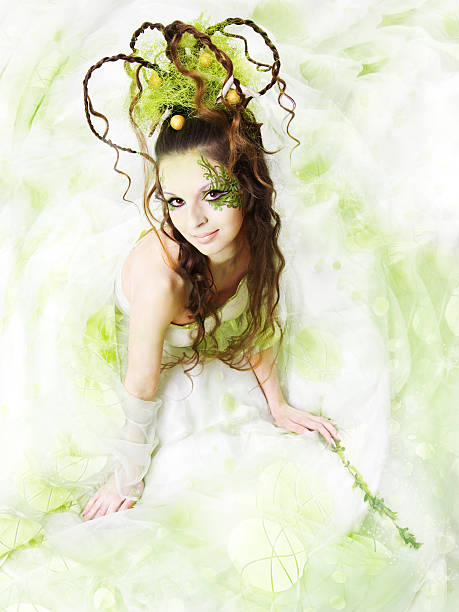 istock Floral spring  woman 113588915