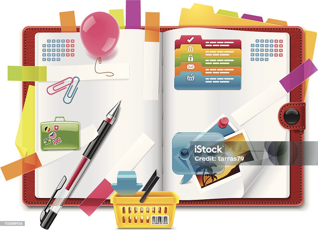 Personal organizer XXL detailed icon  Bookmark stock vector