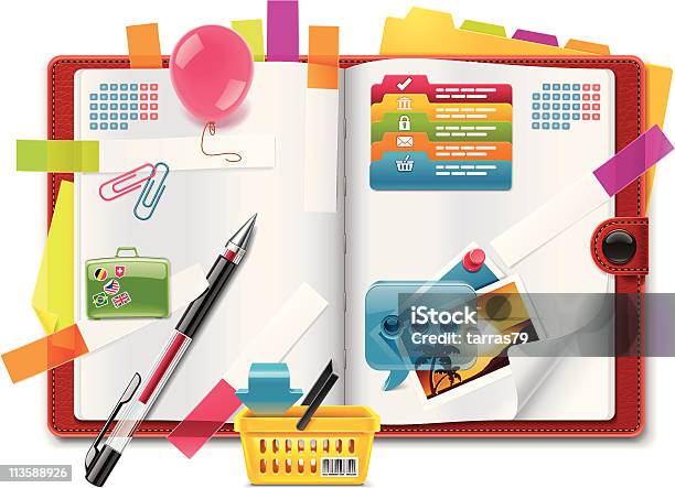 Personal Organizer Xxl Detailed Icon Stock Illustration - Download Image Now - Bookmark, To Do List, File Folder