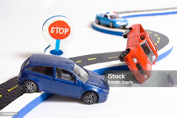 Two Cars Accident Crash Road Insurance Toys Broken Auto Car Stock Photo - Download Image Now