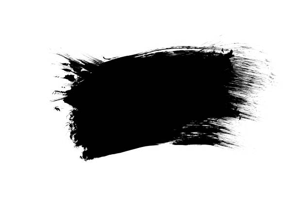 istock Black color graphic patches graphic brush strokes design effect element for background 1135891675