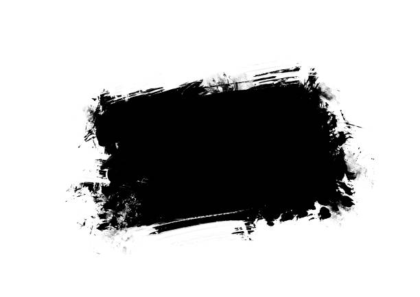 istock Black color graphic patches graphic brush strokes design effect element for background 1135891796
