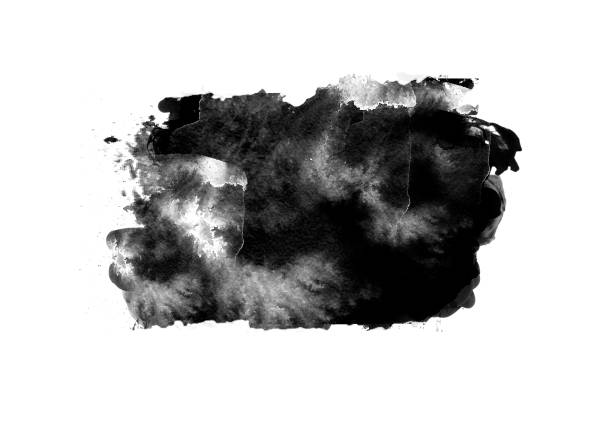 istock Black color graphic patches graphic brush strokes design effect element for background 1135891800
