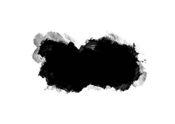 istock Black color graphic patches graphic brush strokes design effect element for background 1135892430