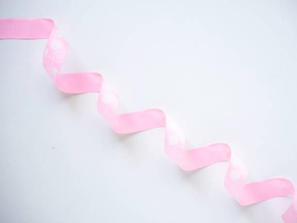 istock Pink curly ribbon on a white 1135892526