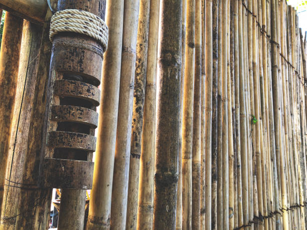 istock Bamboo Wall. County wall made by bamboo. Vintage and natural concept. 1135895148