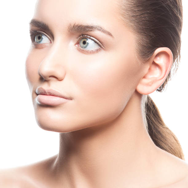 istock Attractive beauty model woman close-up studio headshot 1135895276