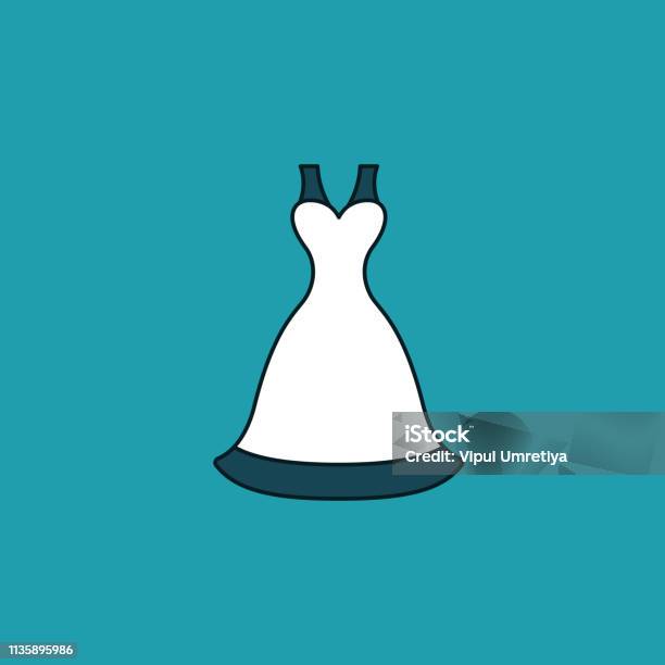 Wedding Dress Stock Illustration - Download Image Now - Bride, Cartoon, Black Color