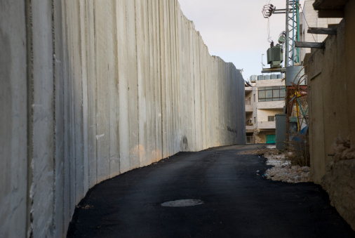 Israeli separation barrier running through Palestinian town of Bethlehem