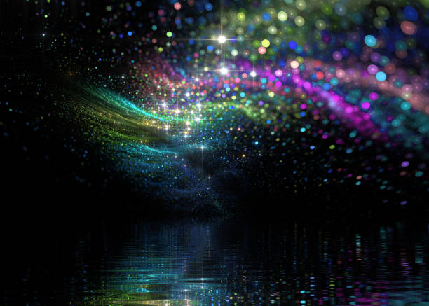 istock Star track over water, futuristic abstract background 1135896287