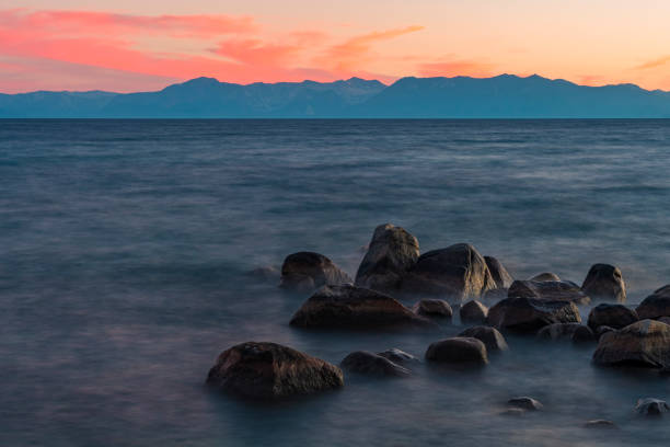 istock Lake Tahoe Sunset, Long Exposure, Rocks 1135898594