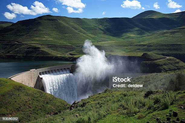 Mist Rising Above The Katse Dam Wall In Lesotho Stock Photo - Download Image Now - Hydroelectric Power, Africa, Dam