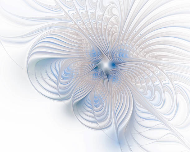 istock Blue-gray fractal flower on a white background 1135906135
