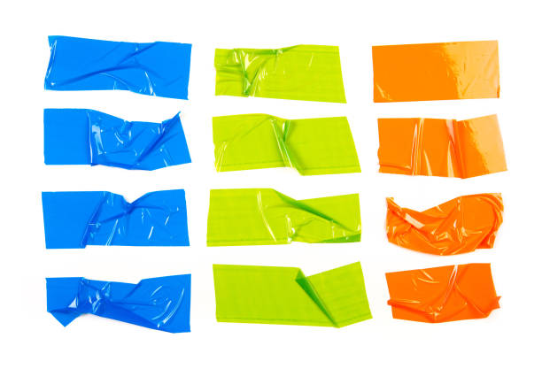 Set of colour  tapes on white background.  - Image