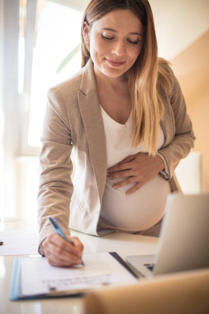 Complete all business documents before the birth. stock photo